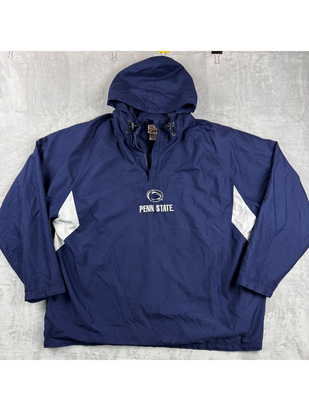 VTG Red Oak Penn State Nittany Lions Men XL Navy Hooded Windbreaker Jacket NCAA